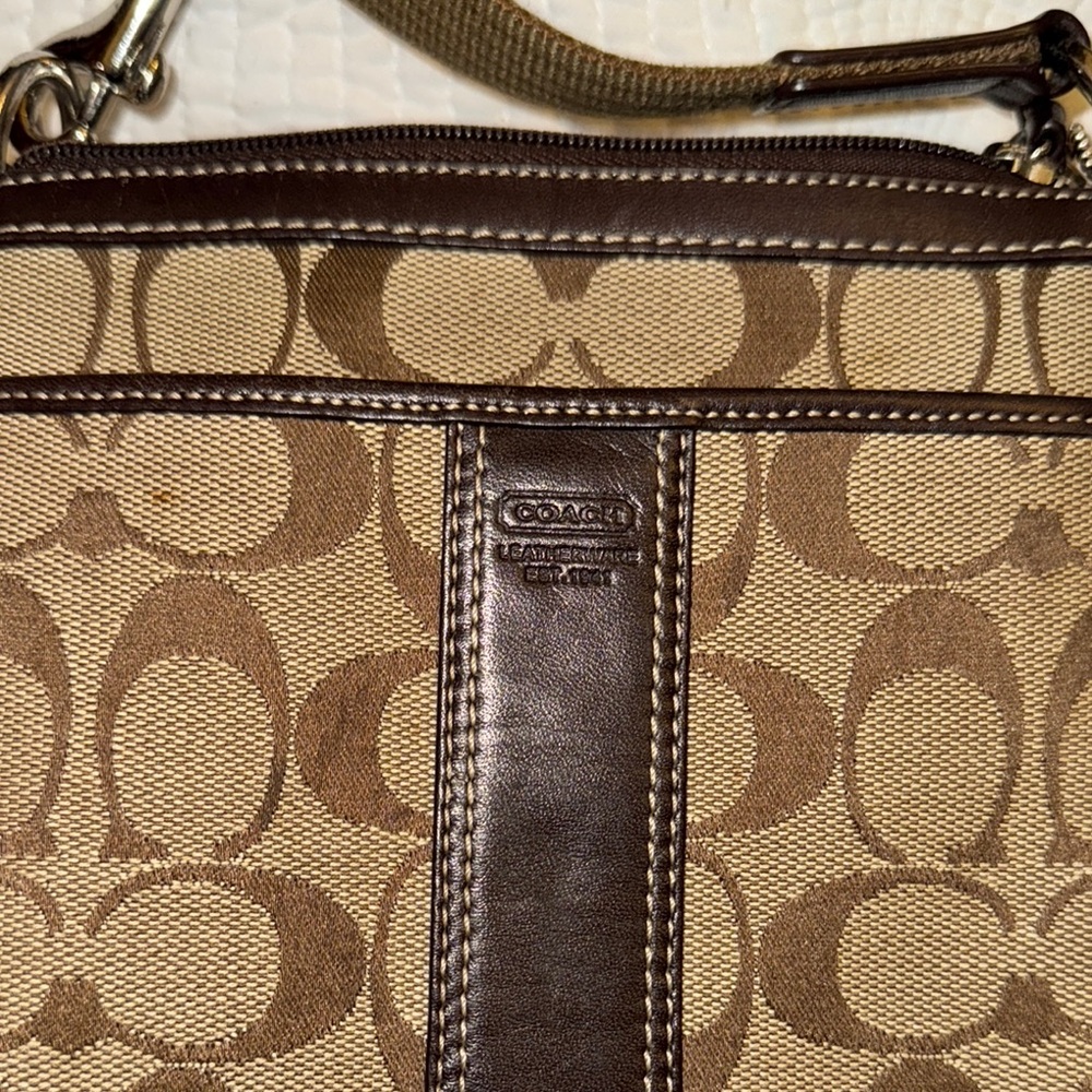 Coach Brown Messenger Bag with Signature Monogram - Picture 8 of 8